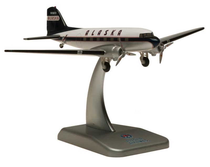 1:200 Alaska Airlines DC-3 2 IN 1 Airplane Model