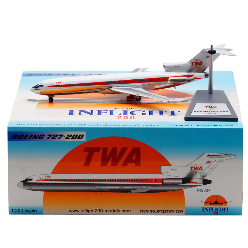 1:200 TWA B727-200 N12301 Airplane Model
