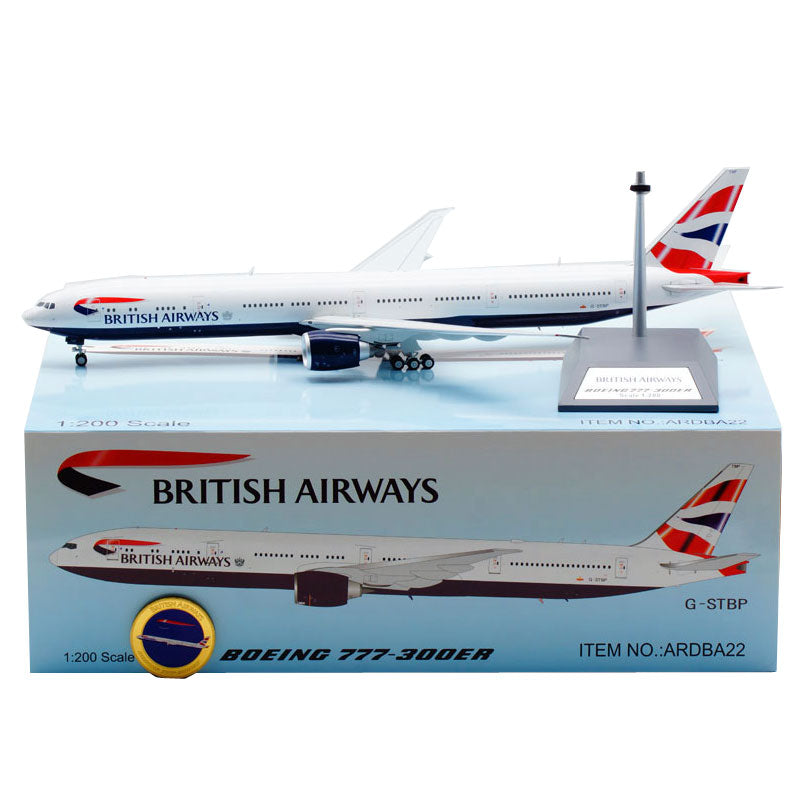 outofprint british airways boeing b777-300er g-stbp airplane model
