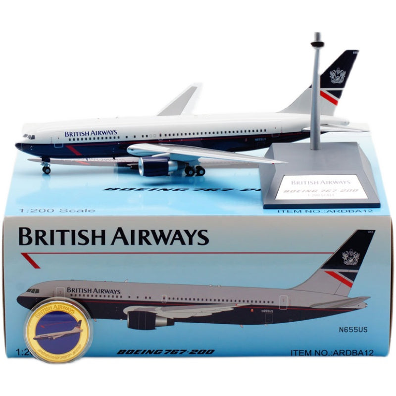 outofprint british airways b767-200 n655us aircraft model 1:200