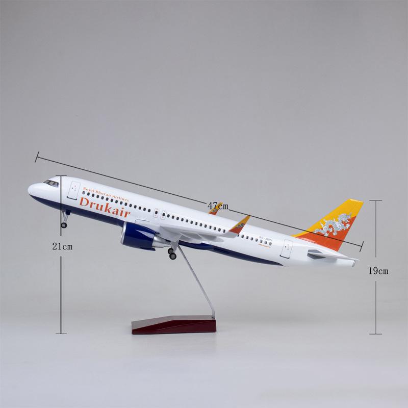 1:80 bhutan airlines a320neo airplane model 18” decoration & gift