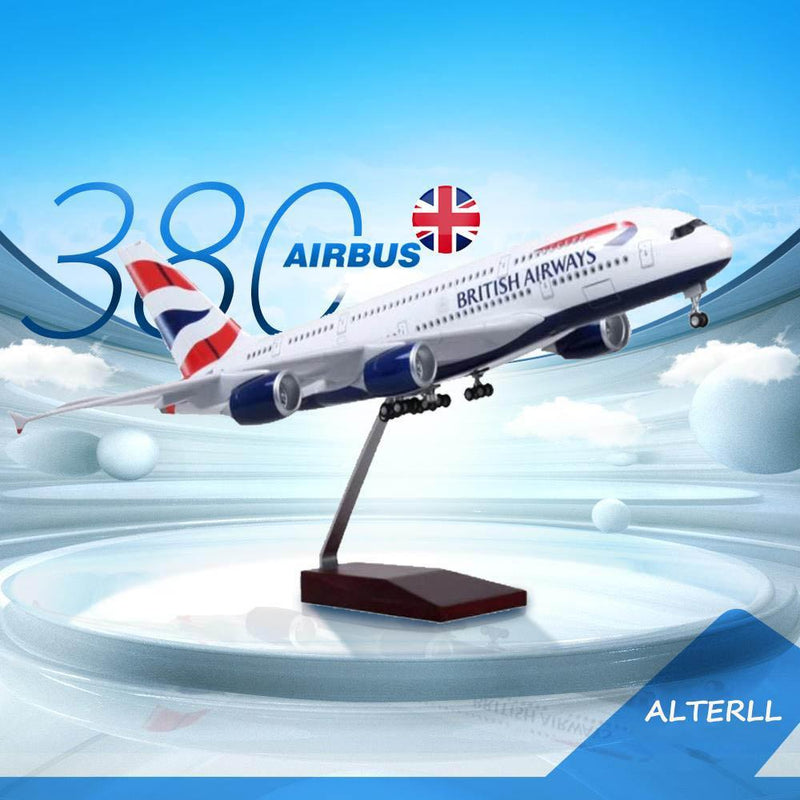 1:160 british airways airbus a380 airplane model 18” decoration & gift
