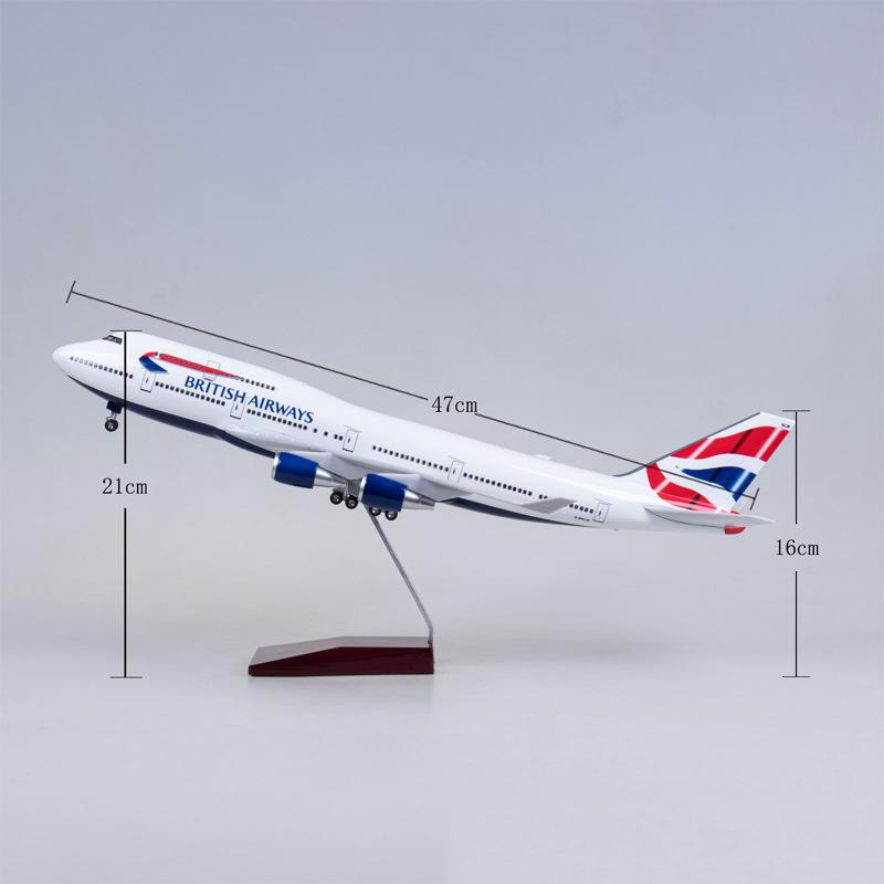 1/150 british airways boeing 747 airplane model 18” decoration & gift