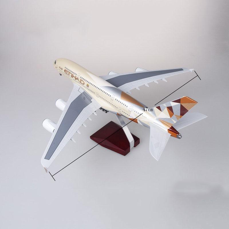 1:160 etihad airways airbus 380 airplane model 18” decoration & gift