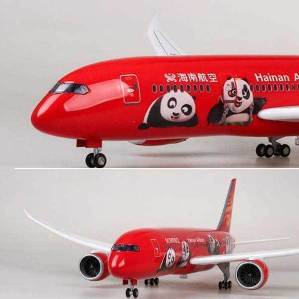 1:130 hainan airlines panda boeing 787 airplane model 18” decoration & gift