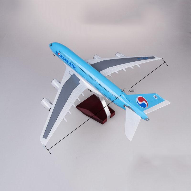 1:160 korean air airbus 380 airplane model 18” decoration & gift