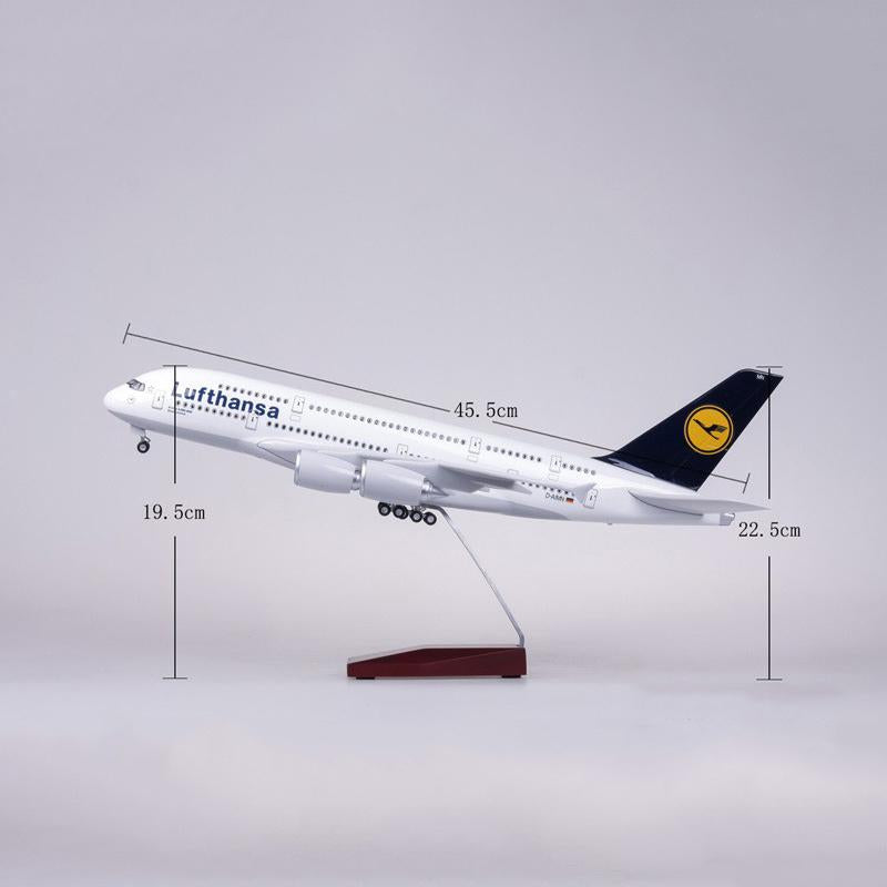 1:160 lufthansa airlines airbus a380 airplane model 18” decoration & gift