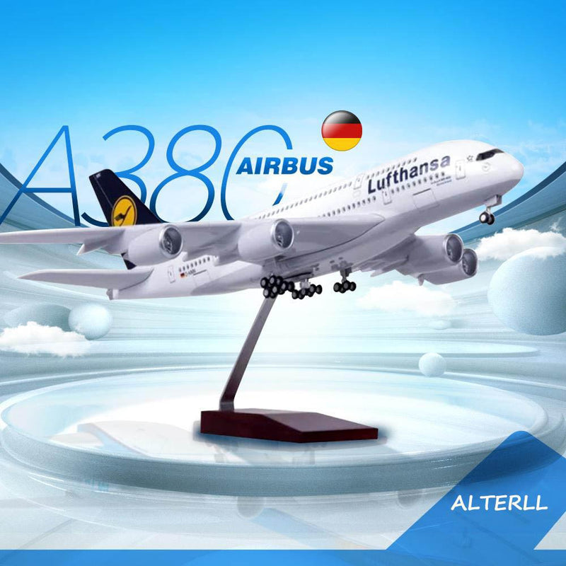 1:160 lufthansa airlines airbus a380 airplane model 18” decoration & gift