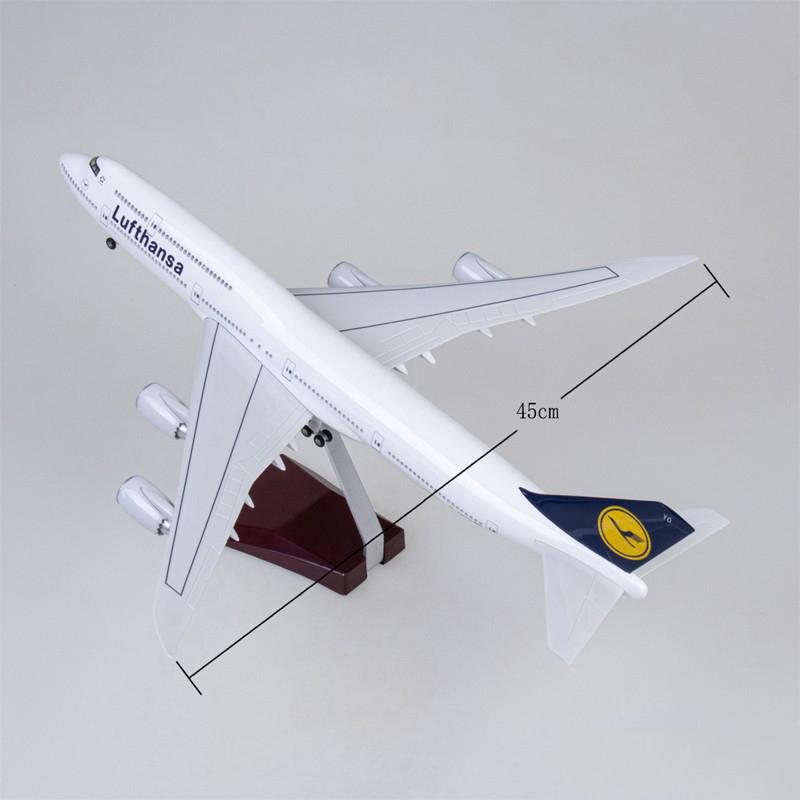 1:160 lufthansa boeing 747-8 airplane model 18” decoration & gift