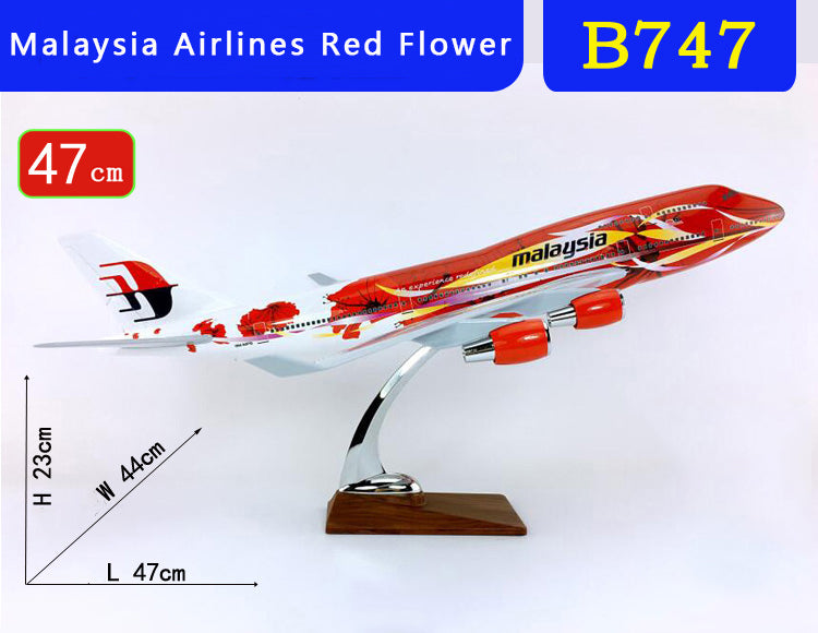 1:150 Malaysia Airlines Red Flower B747-400 Airplane Model