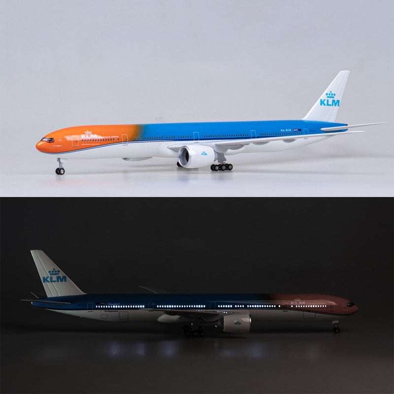 1:150 ''orange pride'' klm royal dutch airlines boeing 777-300er airplane model 18” decoration & gift
