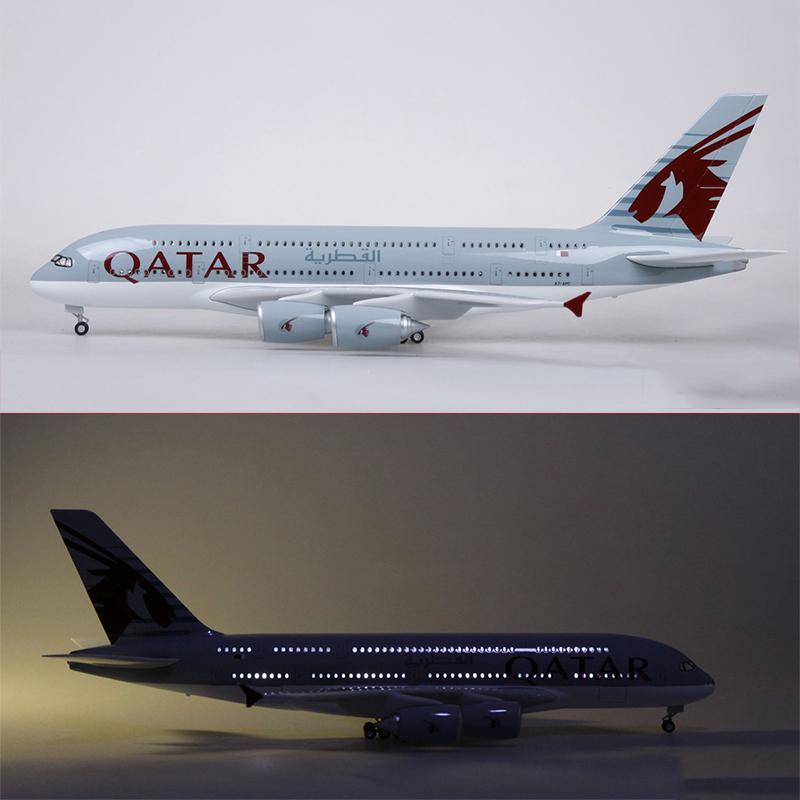 1:160 qatar airways airbus 380 airplane model 18” decoration & gift