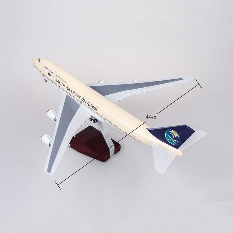 1:150 saudi arabian airlines boeing 747-400 airplane model 18” decoration & gift