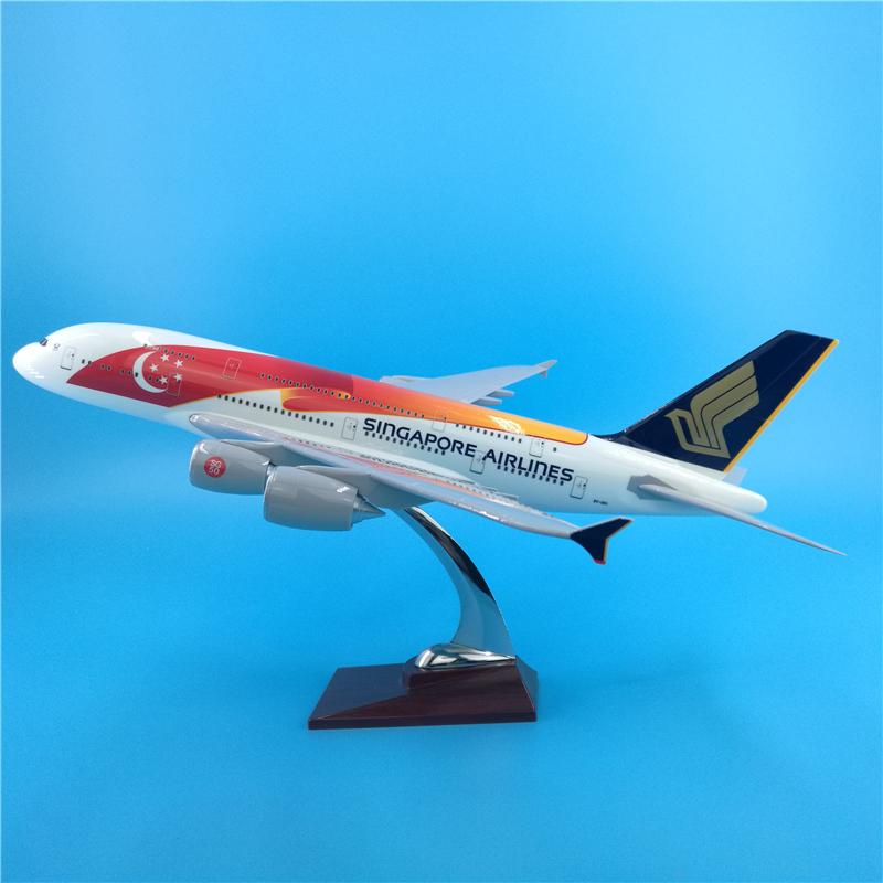 1:150 singapore airlines airbus 380 commemorative painted airplane model 18” decoration & gift