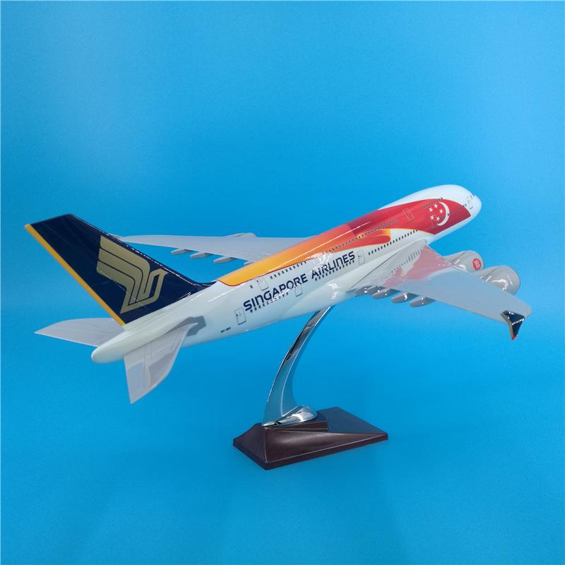1:150 singapore airlines airbus 380 commemorative painted airplane model 18” decoration & gift
