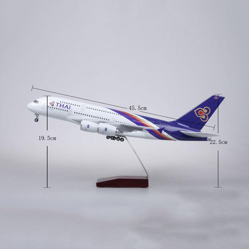 1:160 thai airways airbus 380 airplane model 18” decoration & gift