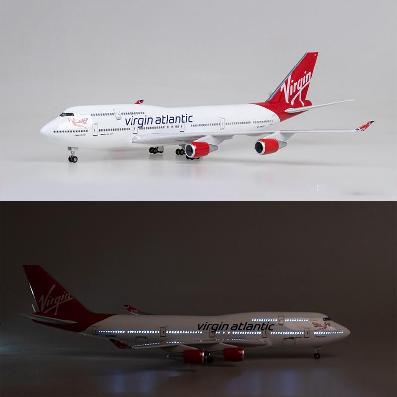 1:150 virgin atlantic boeing 747-400 airplane model 18” decoration & gift