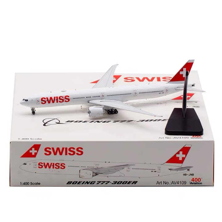 1:400 Swiss Boeing 777-4300ER Airplane Model